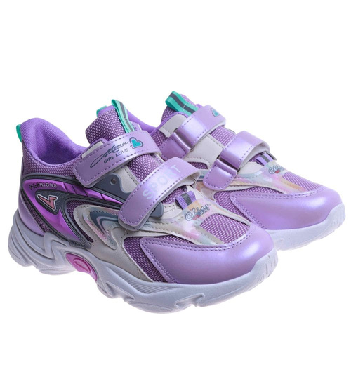 Fioletowe dziewczęce buty sneakersy /A1-2 17621 T203/