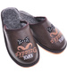 Kapcie Dziadka- skórzane klapki na prezent Ciemny Brąz /E1-1 13086 S18-45/