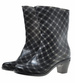 Kalosze w kratkę na obcasie z dopinanym ocieplaczem /C2-1 9571 S290/