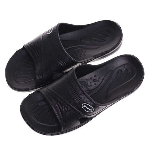 Czarne klapki męskie wodoodporne na basen /D3-1 13263 T192/