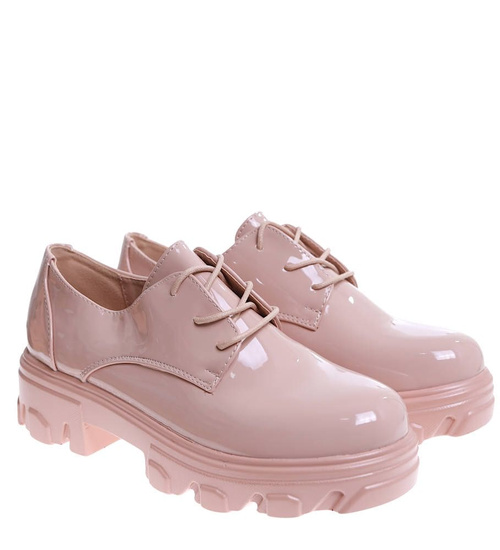 Cieliste sznurowane półbuty damskie /E10-2 16937 T246/