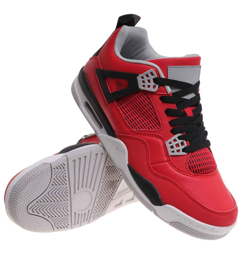 Czerwone wysokie buty sportowe męskie /C2-3 17963 W308/