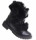 Zimowe czarne dziewczęce botki z futerkiem /B6-2 17106 T394/