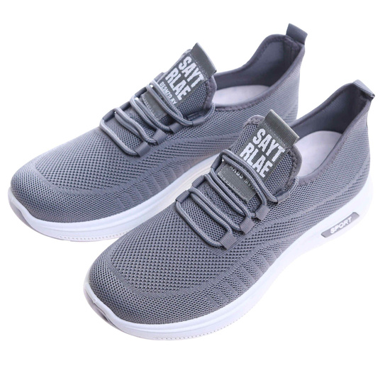 Wsuwane ażurowe szare męskie buty sportowe /A1-2 17762 GF285/