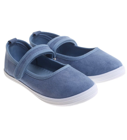 Wsuwane niebieskie dziewczęce tenisówki balerinki czeszki z paseczkiem /G8-1 17788 T124/