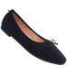 Zamszowe baleriny damskie z kokardą Czarne /G7-2 17560 G133/