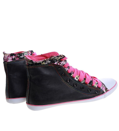 Wysokie sznurowane tenisówki damskie /G5-2 9959 S4/