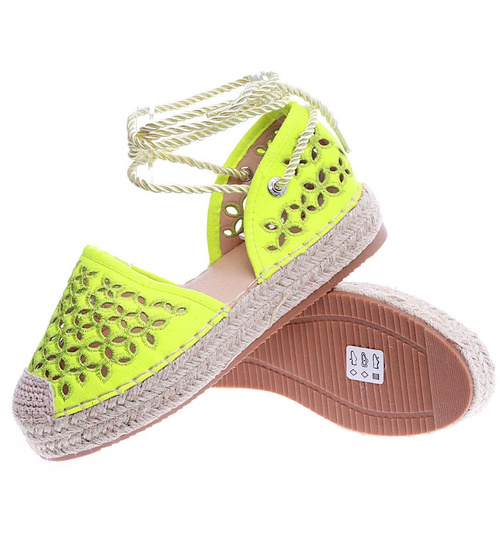 Fluorestencyjne sandały espadryle Green /A4-3 13893 T178/