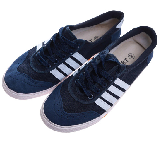 Granatowe materiałowe trampki halówki męskie sznurowane /A6-1 17458 T139/