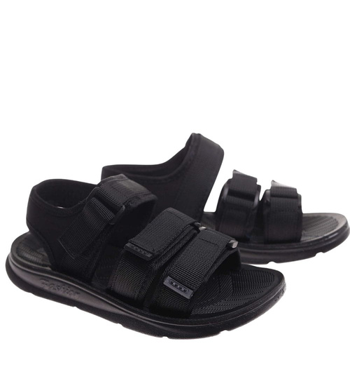 Czarne chłopięce sandały na rzepy /G7-2 17895 T155/