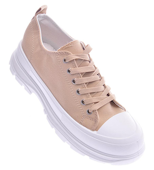 Mega modne damskie trampki Khaki /B3-2 12429 S290/