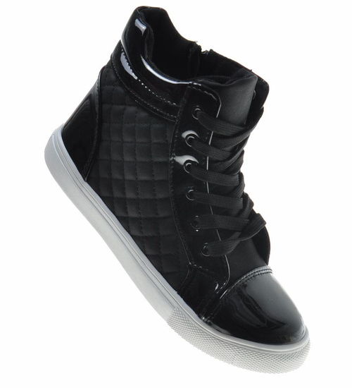 Czarne trampki z wysoką cholewką /G6-3 9386 S193/