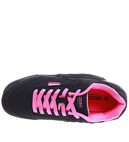 Lekkie czarno fuksjowe buty sportowe /E2-1 H2 14737 S149/