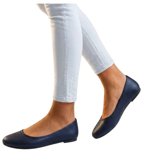 Baleriny damskie ażurowe wiosenne buty /E8-2 17273 T191/