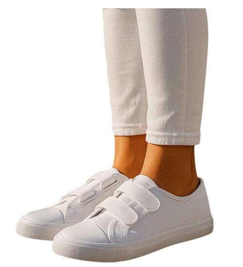 Białe tenisówki dla dziewczynki na rzepy /C2-1 18102 T189/