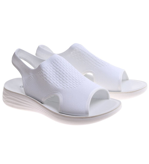 Białe elastyczne sandały na platformie 2 gat OST497