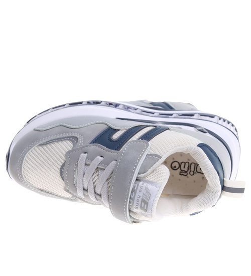 Szaro granatowe dziecięce buty sportowe sneakersy /A8-2 16818 T382/