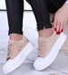 Damskie trampki sneakersy na platformie KHAKI /E8-3 14726 T214/