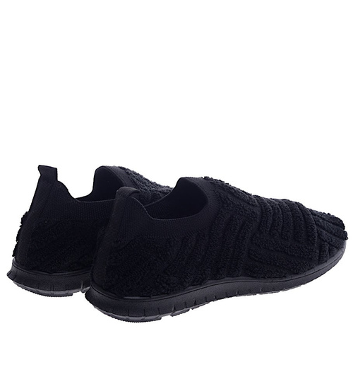 Wsuwane damskie czarne buty sportowe /F3-2 13164 S192/