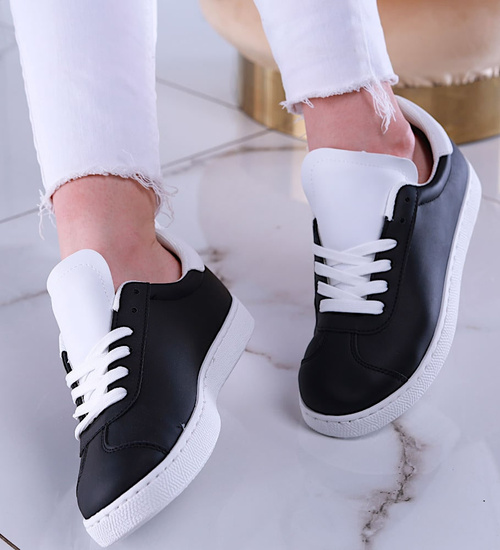 Czarne damskie trampki tenisówki /B1-2 13549 T321/