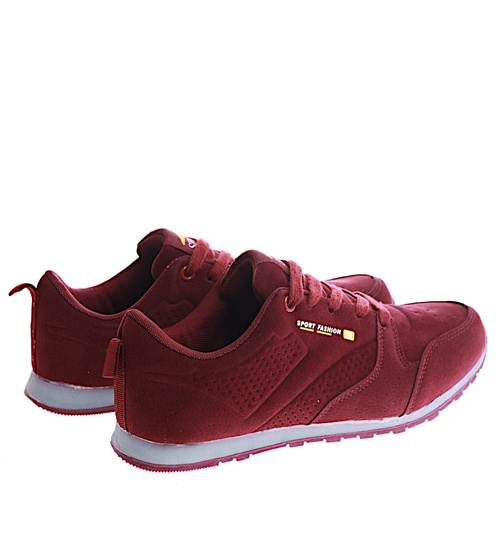 Wiązane bordowe sportowe buty damskie /F5-3 15093 T349/