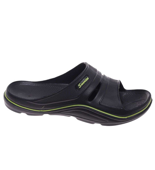 Plażowe klapki męskie czarne wodoodporne /F6-1 18693 T193/