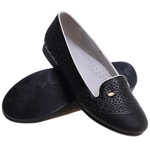 Dziewczęce baleriny lordsy Czarne /F6-2 4696 GA4-5/