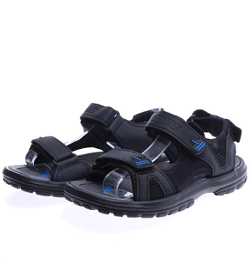 Czarne chłopięce sandały na rzepy /A8-1 14429 S394/