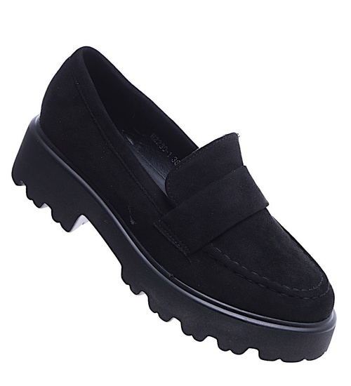 Wsuwane półbuty damskie z zamszu /G13-3 14651 T599/