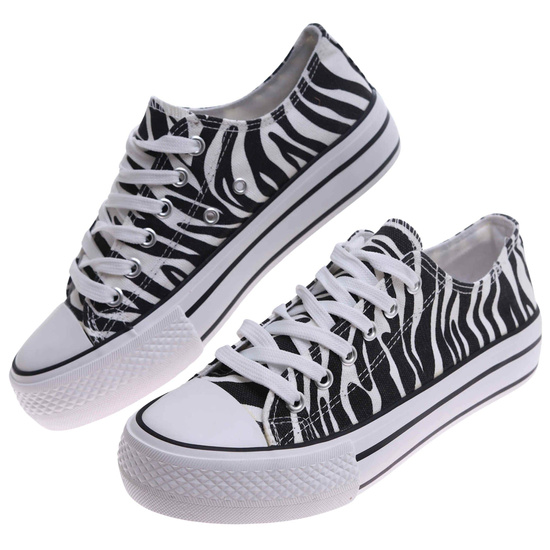 Trampki damskie na platformie Zebra /A8-3 17465 G230/