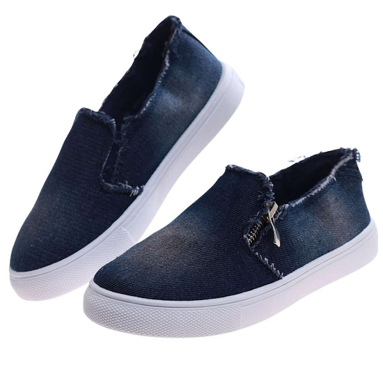 Granatowe trampki z suwakiem dla dziewczynki /A5-2 17279 T7-38/