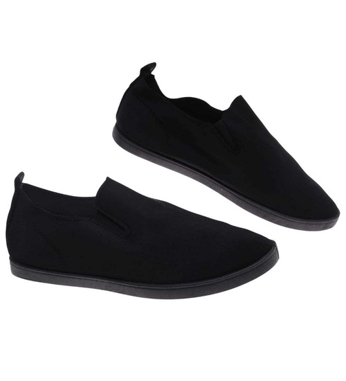 Wsuwane czarne tenisówki slip on /A5-2 18676 T242/