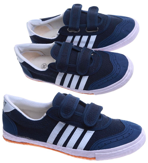 Chłopięce granatowe trampki halówki na rzep /A4-1 17642 T137/