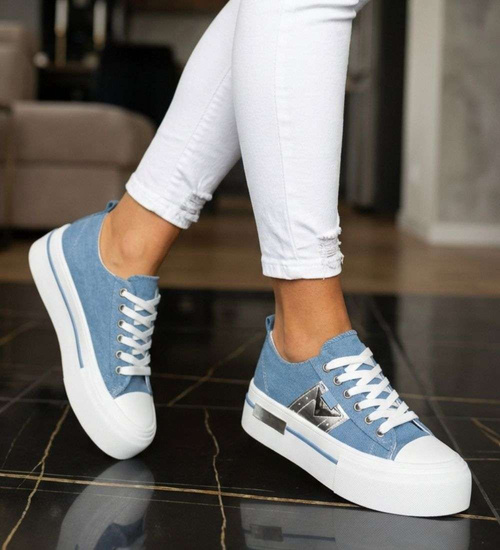 Niebieskie trampki na wysokiej platformie /C4-1 18786 W233/