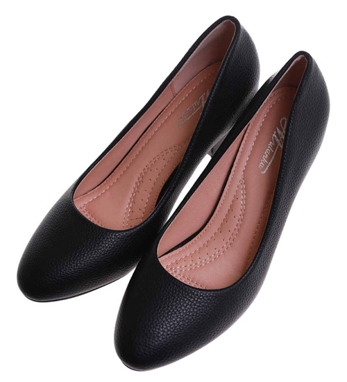 Czarne czółenka na słupku / H2 D8-2 17749 G157/