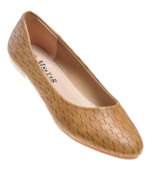 Modne damskie balerinki Yellow /B4-2 4639 S078/