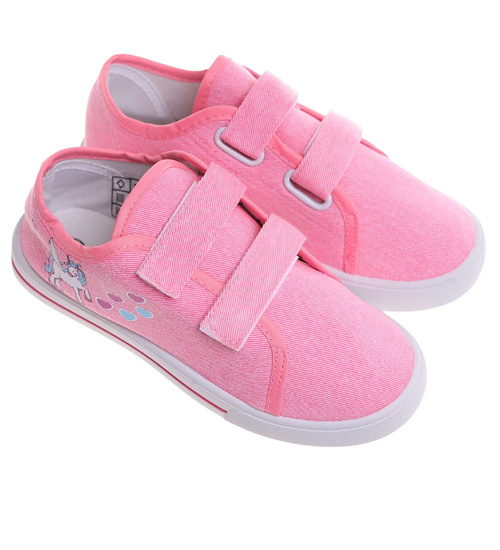 Różowe tenisówki dla dziewczynki na rzepy /A6-1 18111 T189/