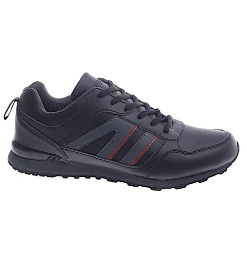 Sznurowane czarne buty sportowe /C1-1 13140 T484/