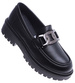 Czarne półbuty loafersy na niskiej platfomie /G2-2 14879A T485/