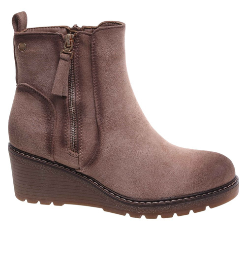 Damskie botki na niskim koturnie /E3-2 18321 W4/