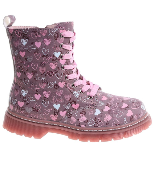 Zimowe różowe dziewczęce trapery z futerkiem /G12-1 18439 T309/