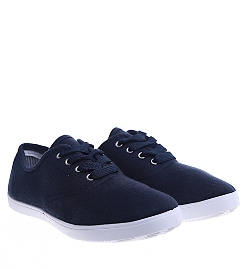 Granatowe damskie tenisówki /A4-2 13437 S175/