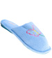 Pluszowe niebieskie kapcie damskie z haftem /C6-1 15948 S4-5/
