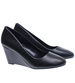 Klasyczne czarne czółenka na koturnie /E3-3 15755 T226/