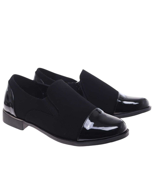 Czarne wizytowe półbuty damskie /G12-1 18704 T2/