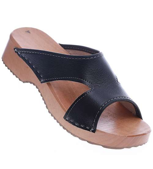 Drewniaki chodaki trepy klapki Czarne /A2-1 Ae638 S433/