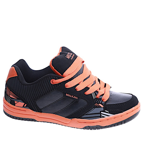 Czarno pomarańczowe damskie buty sportowe /D2-2 14793 T199/