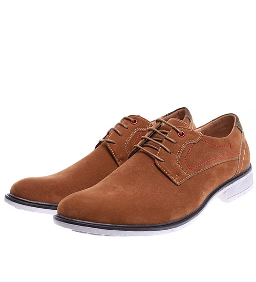 Brązowe półbuty pantofle męskie /D5-1 15742 T382/