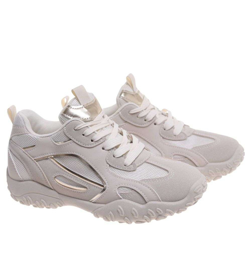 Beżowe buty sportowe sneakersy /C6-3 18822 W298/