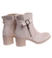 Beżowe ocieplane botki damskie na obcasie /F3-1 18379 W282/